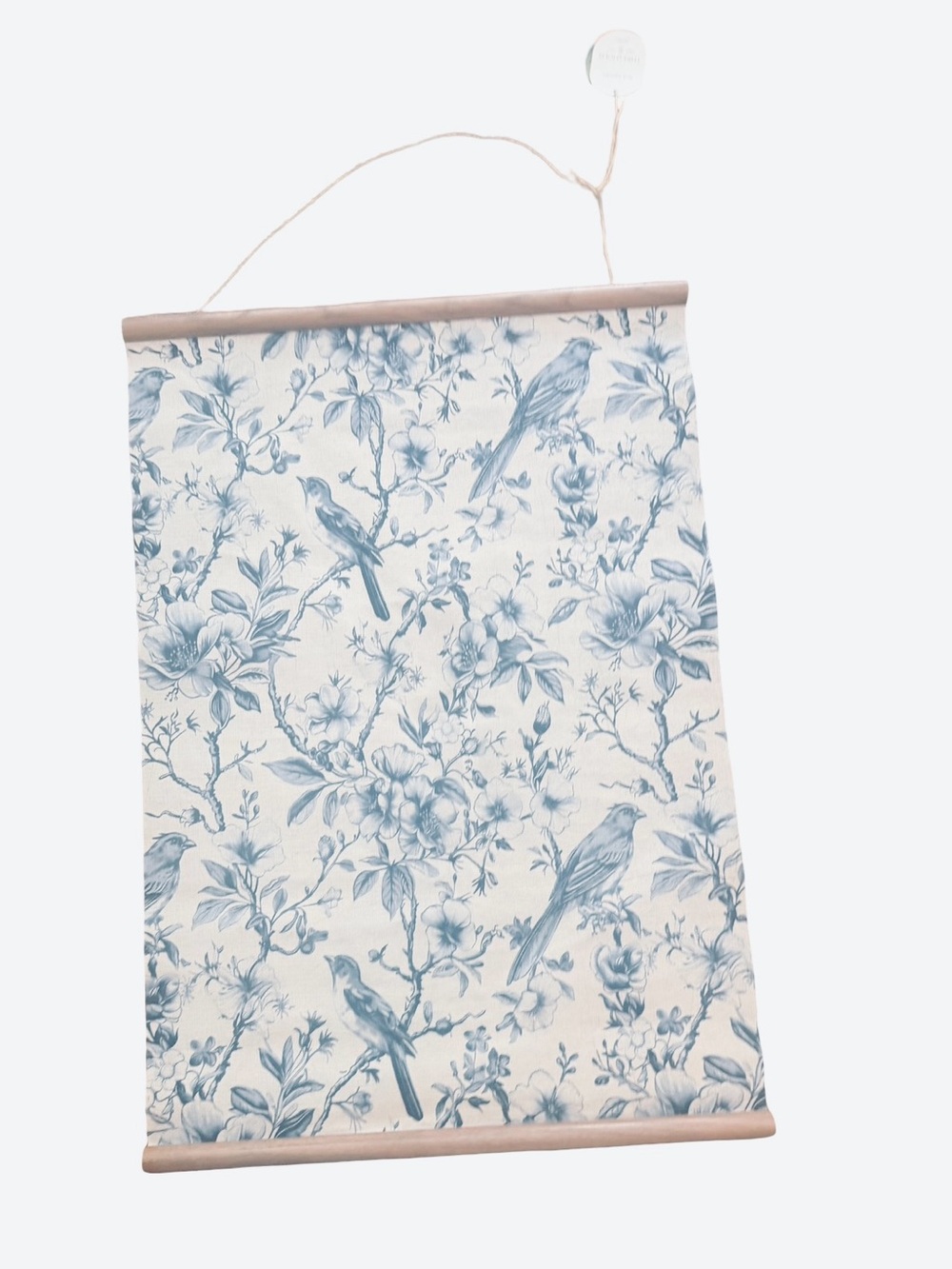 Blue Botanical Bird Print Wall Hanging
